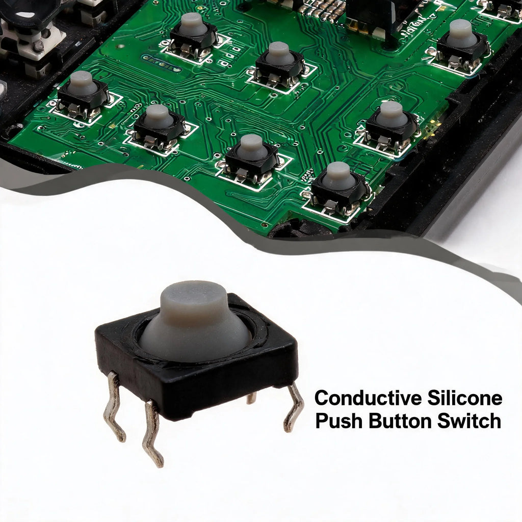 Two Pin Conductive Silicone Keypad Button 8x8x5mm Silent Touch Switch Silica Gel Button for Elec - Automotive LED Light