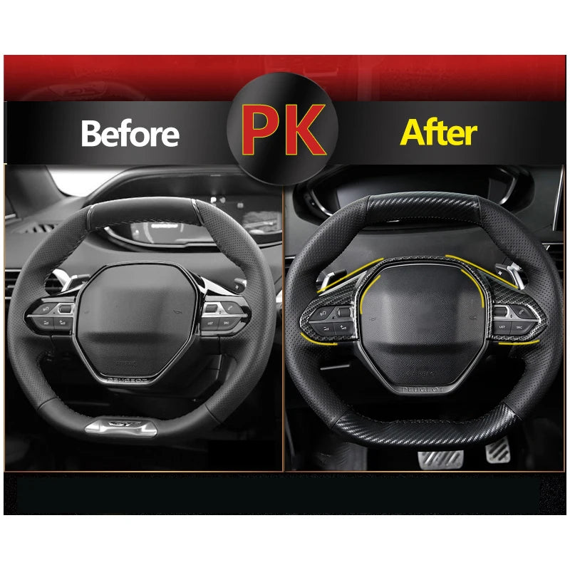 For Peugeot 3008 5008 GT 2017 2018 2019 2020 2021 2022 2023 Car Steering Wheel Button Decoration - Automotive LED Light