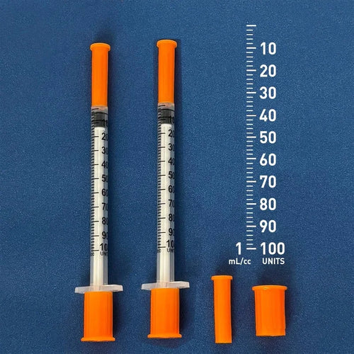 100pcs 0.5/1ml Disposable Syringes with 31Ga 8mm Stainless Needles Pet Feeding Lab Measuring Too - Automotive LED Light