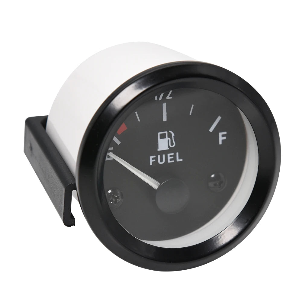 AD 52mm Fuel Gauge Universal Fuel Level Gauge Meter 240-33ohm Signal with White Backlight 12V Bl - Automotive LED Light
