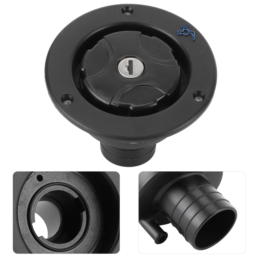 Gravity Water Inlet RV Parts Gravity Freshwater Inlet Lockable Leakproof Water Filler with 2 Key - Automotive LED Light