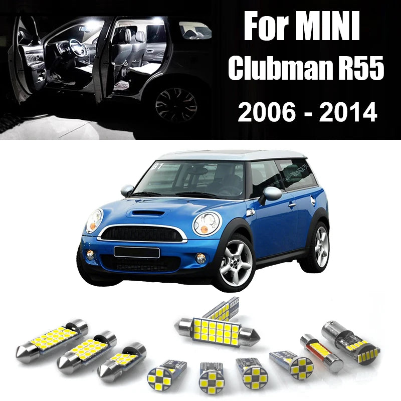 For MINI Clubman R55 2006-2014 14pcs Car LED Interior Reading Lamp Vanity Mirror for MINI R55 2006-2014 - Automotive LED