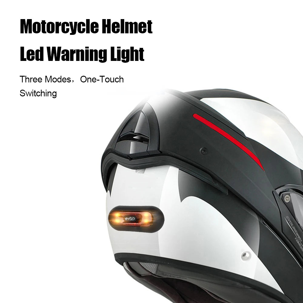 Motorcycle Warning Strobe Light On Helmet LED Signal Lamp Decorative Flashing Blinker Waterproof - LED Motorcycle Light