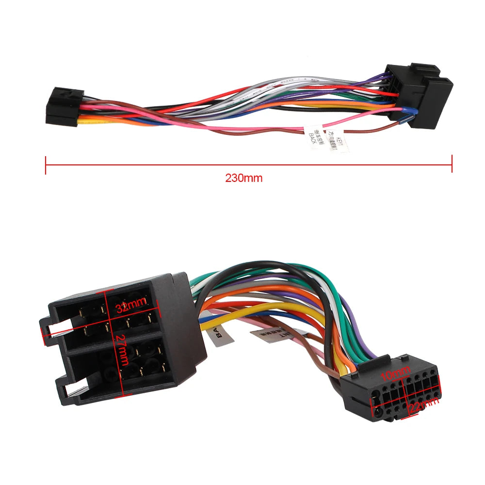 ISO Standard Connector Adapter Car Wire Cable Adapter Car Stereo Radio For ALPINE 16 Pin Plug Ca - Automotive LED Light