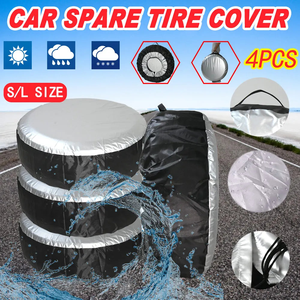 Fit 13-19inch 19-23inch Tyre Spare Storage Bags Car SUV Spare Tire Cover Case White Tire Wheel P - Automotive LED Light