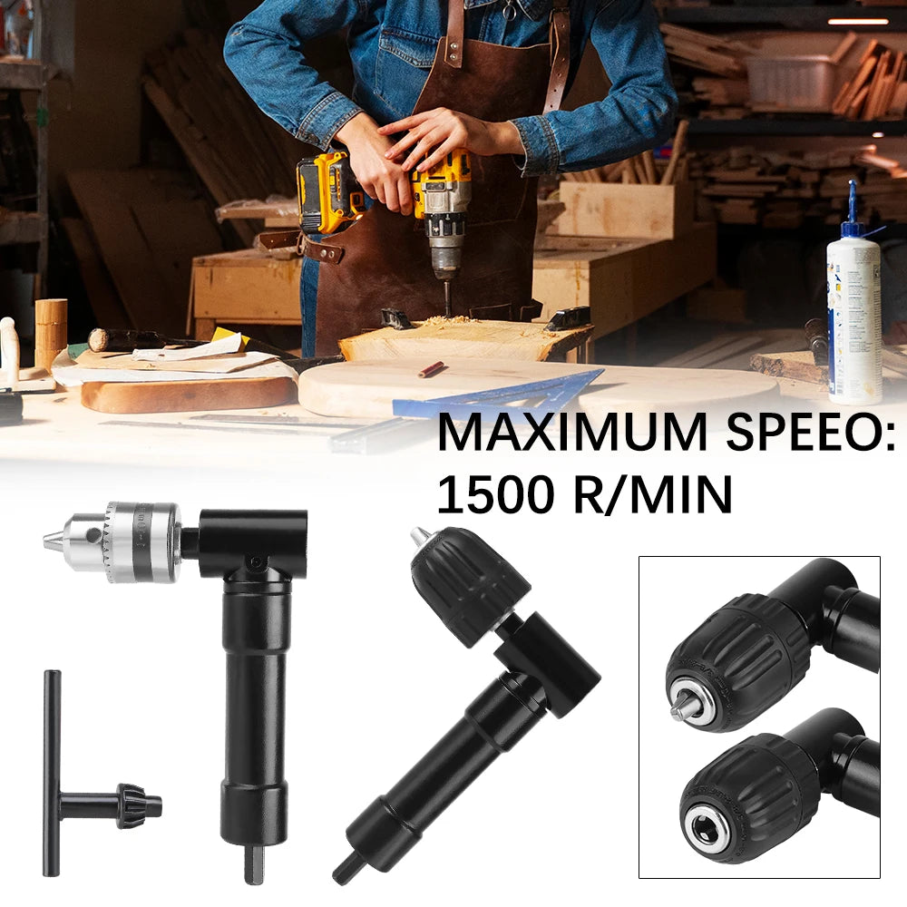 3 Jaw Clip 90 Degrees Right Angle Extender For Electric Drill Bits Adapter Plastic/Metal Chucks  - Automotive LED Light