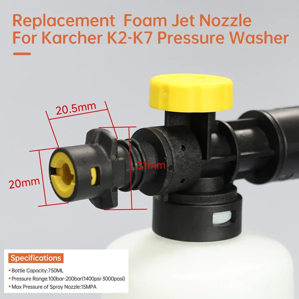Foam Cannon for Karcher K2 K3 K4 K5 K6 K7 Adjustable Snow Cannon Foam Lance Kit  for K2 K7 K6 - Automotive LED Light