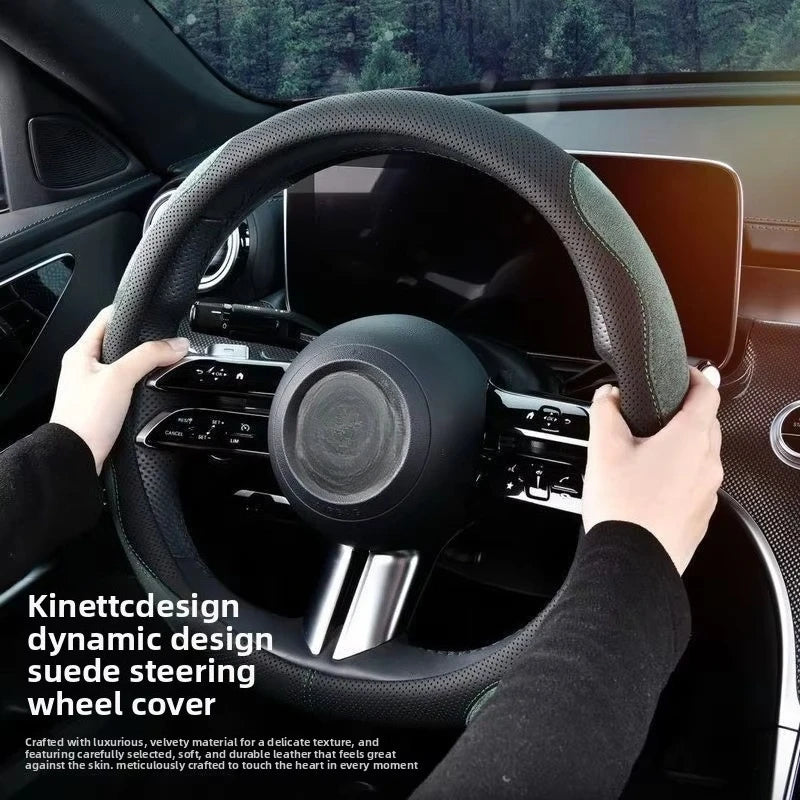 Anti Slip Durable Leather Car Steering Wheel Cover Soft Breathable Lining Universal Interior Pro - Automotive LED Light