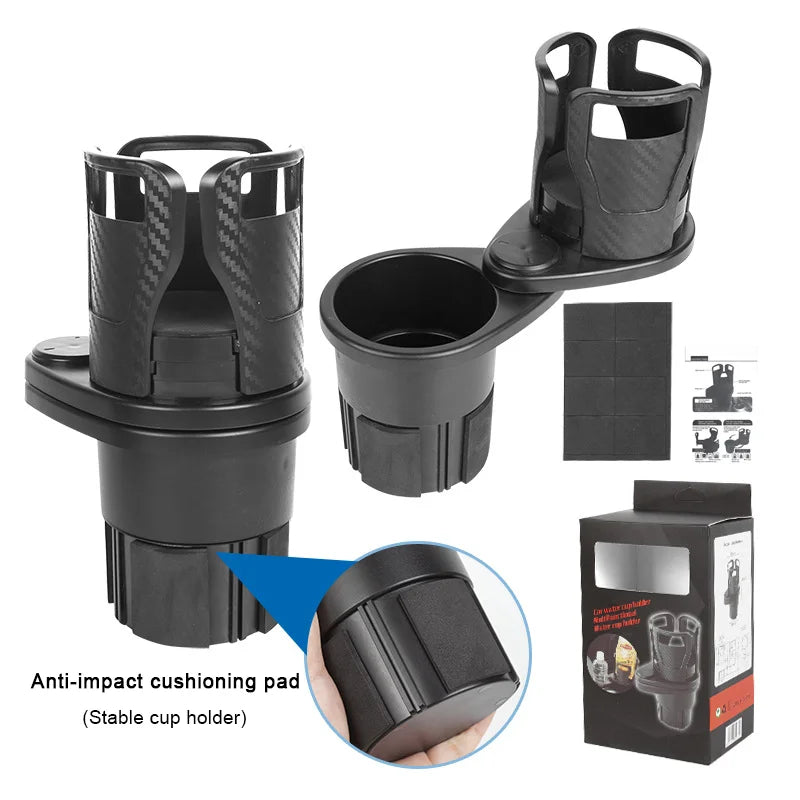 2 In 1 Vehicle Mounted Slipproof Cup Holder 360 Degree Rotating Water Car Cup Holder Multifuncti - Automotive LED Light