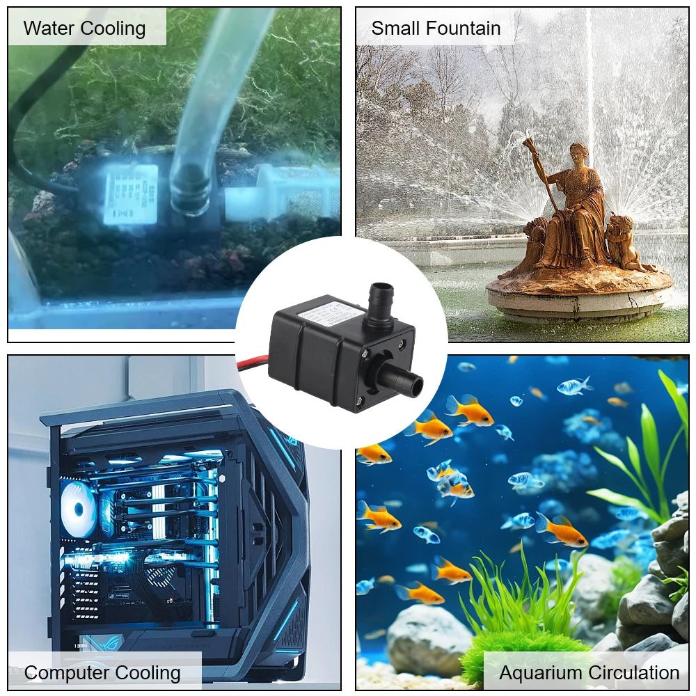 Water Circulation Brushless Small Water Pump Micro 5V for Garden Pond Fish Tank  for Mini DC12V - Automotive LED Light