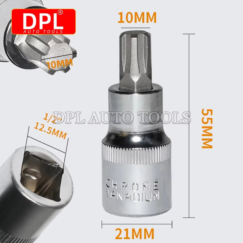 T40080 Camshaft Adjuster Socket 1/2" Drive M10 Polydrive Socket For VW Audi Auto for VW M10 - Automotive LED Light