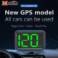 X1 Car GPS Head Up Display For HUD Digital Speedometer Plug and Play Big Font KMH Gauge for Cars - Automotive LED Light