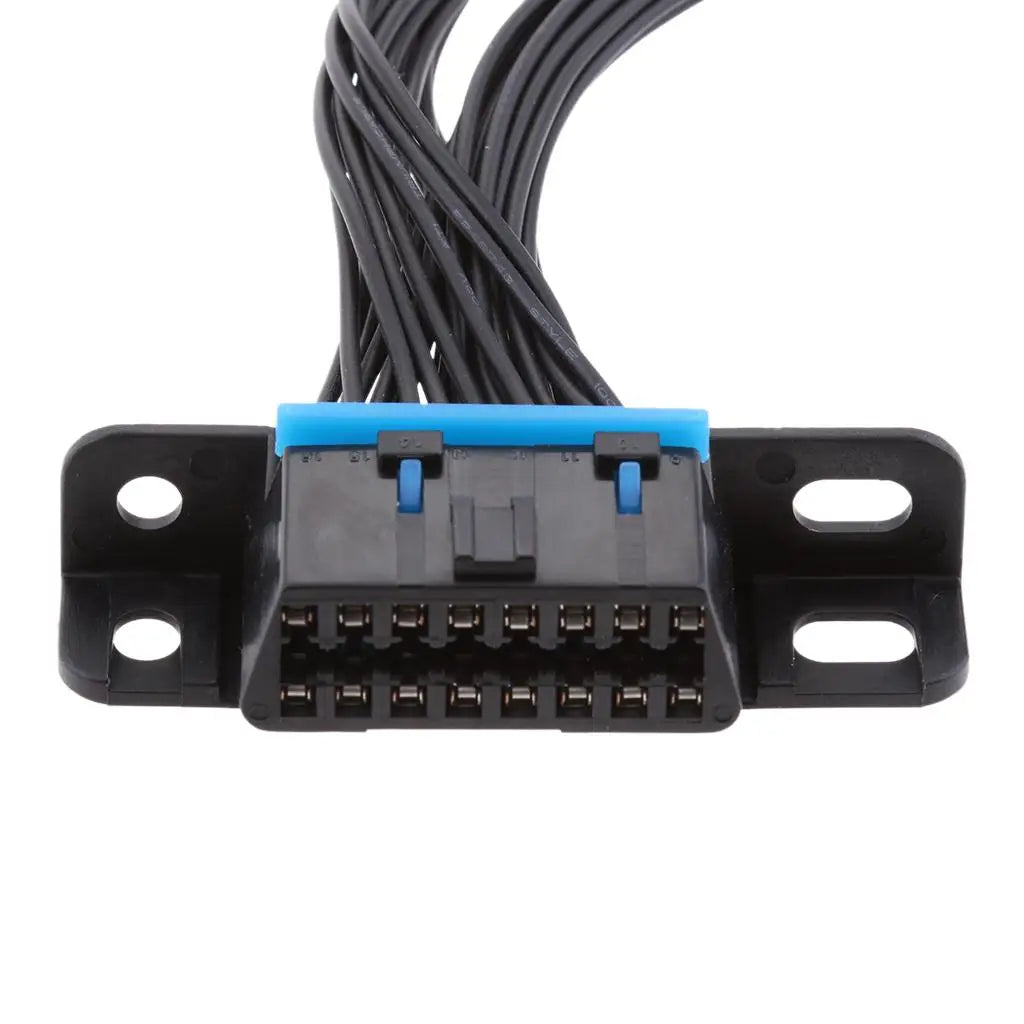 OBD2 Extension Cable Male to Dual Female OBDII Splitter Black Rubber Diagnostic Connector for Ve - Automotive LED Light
