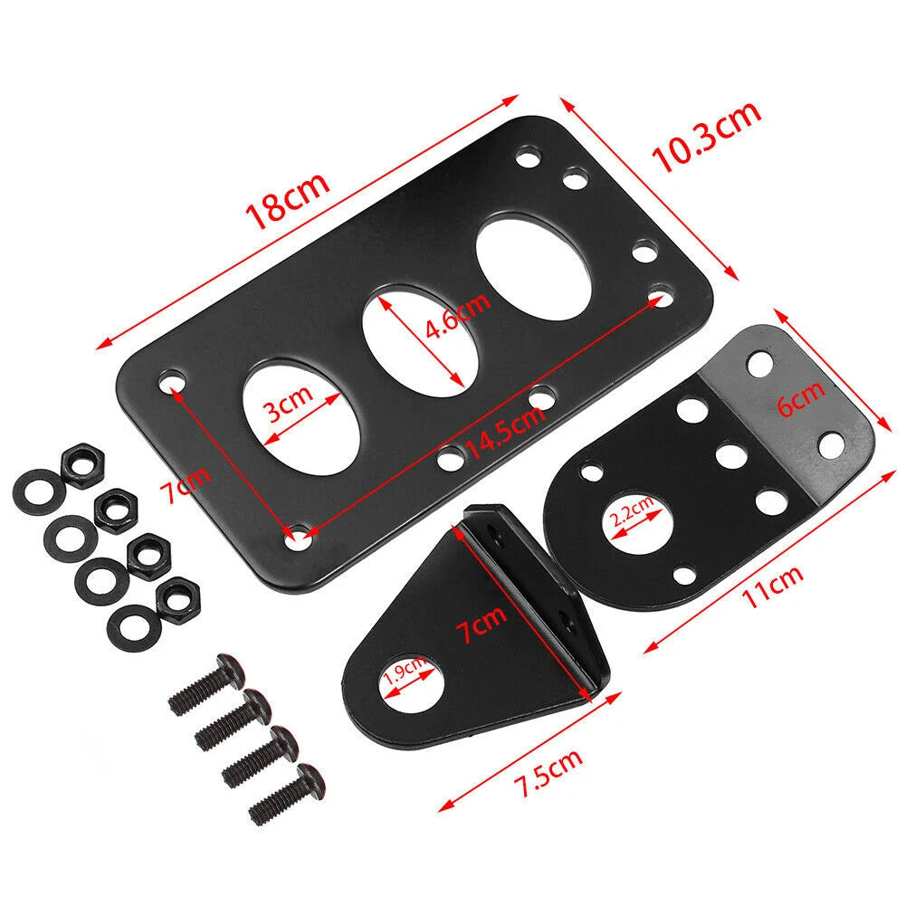 Black Motorcycle Side Mount License Plate Bracket Tail Light Holder For Harley Cruiser Bobber Ch - LED Motorcycle Light