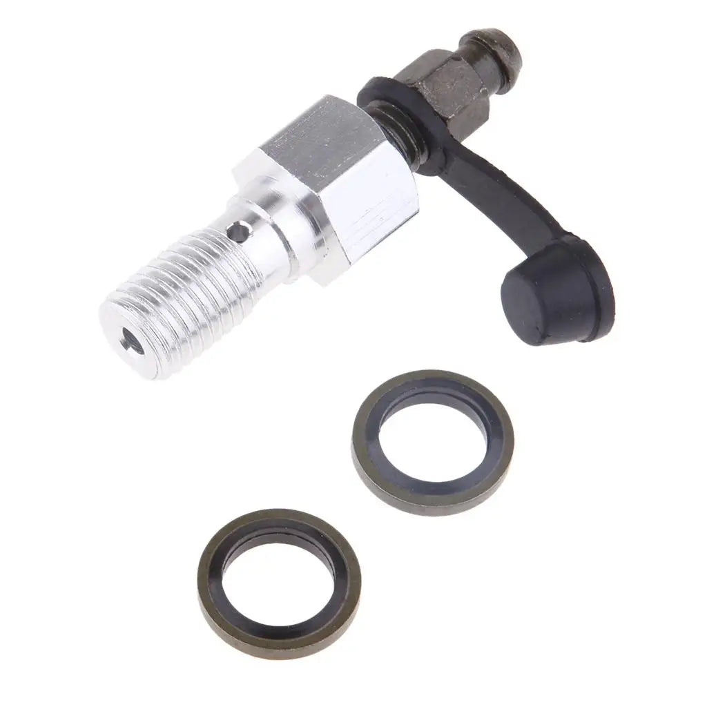 Banjo Bolt M10 X 1.25mm Aluminum Alloy Motorcycle Brake Bleeder Screw Replacement for Caliper Pu - Automotive LED Light