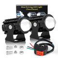 Motorcycle Led Spotlight Mini Driving Light 12V Hi/Lo Dual Color Motorcycle Headlight ATV Scoote - LED Motorcycle Light