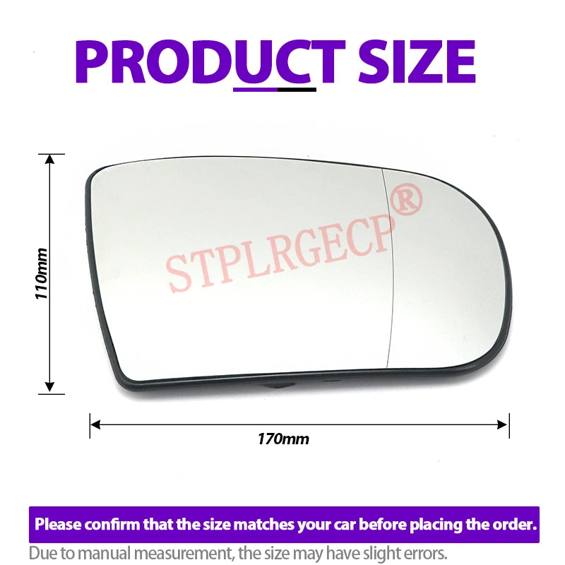 Passenger Side Driver Side Left or Right Door Side Heated Wing Mirror Glass Lens for Mercedes-Benz W210 2000-2002 - Auto