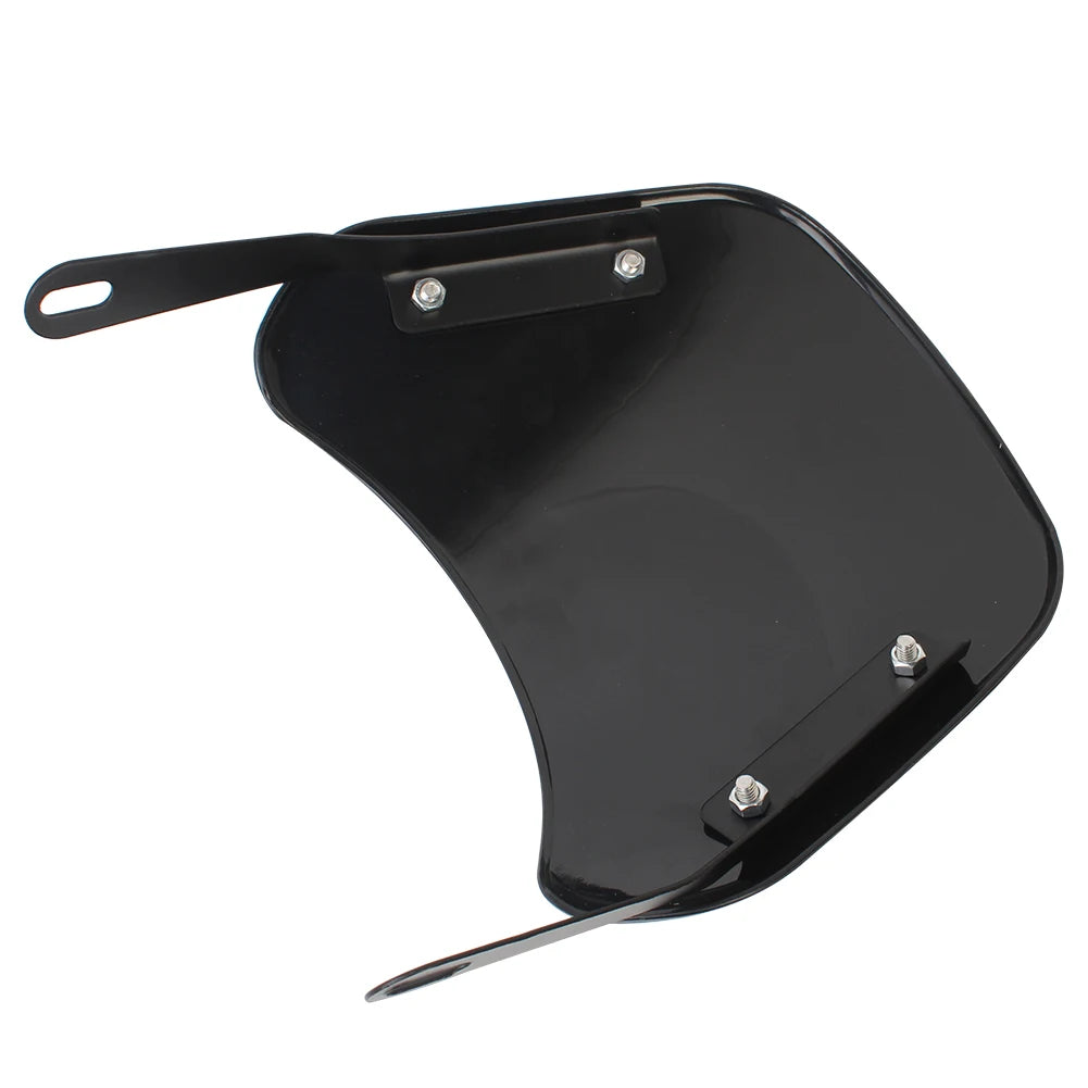 Motorcycle Black Universal 6.5"-9.45" Headlight Adjustable Windscreen Wind Deflector Windshield  - LED Motorcycle Light