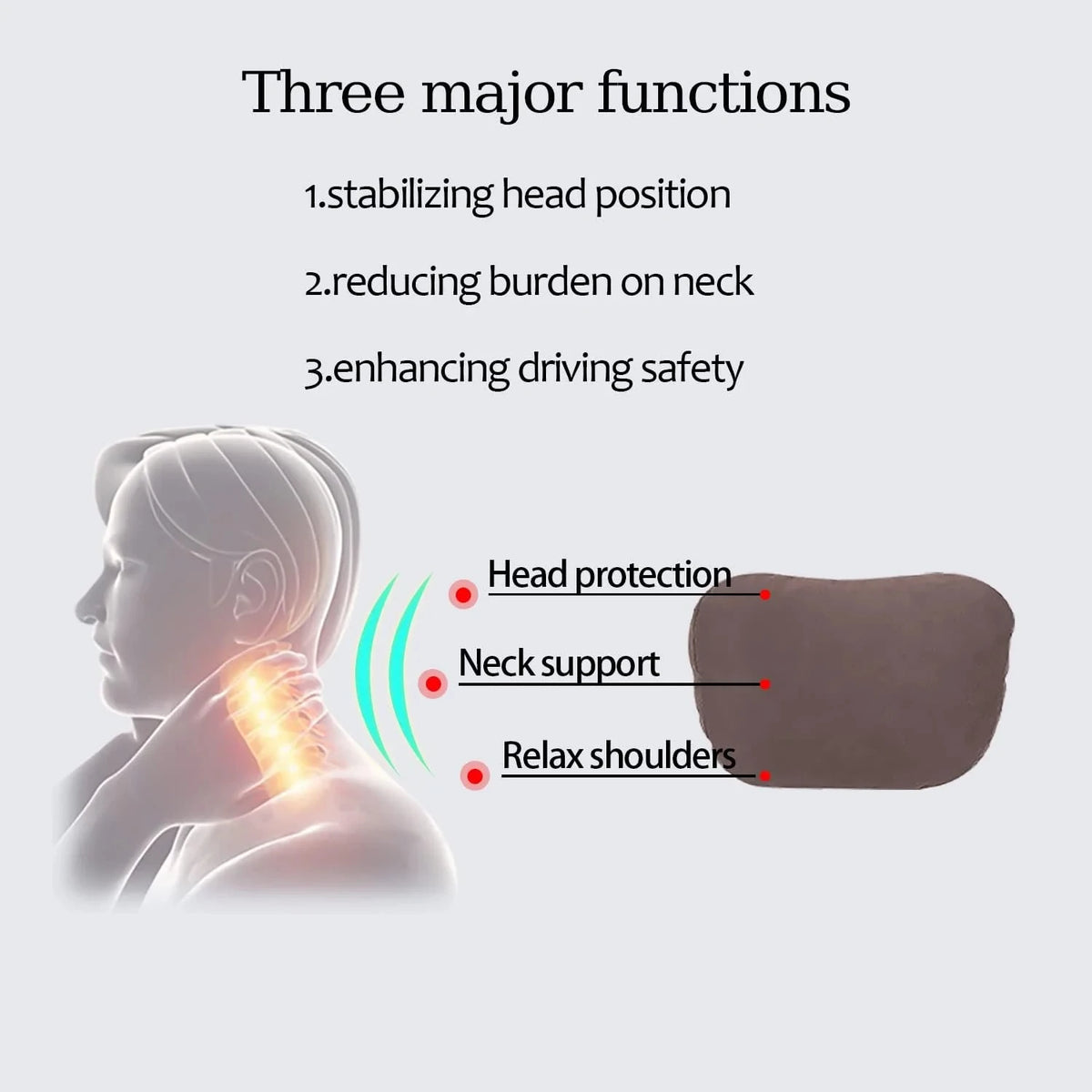 Car Neck Pillow Car Seat Headrest Automatic Memory Cotton Protective Pad Suitable for Head Suppo - Automotive LED Light