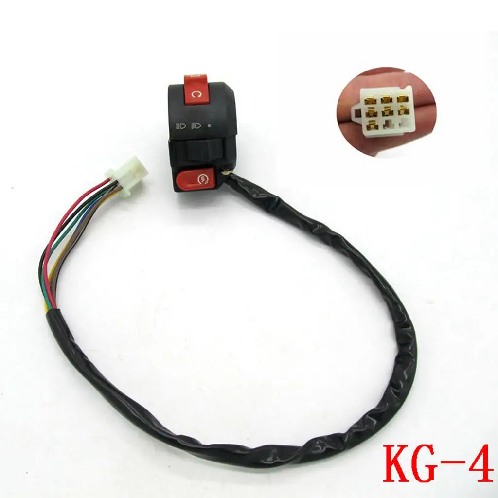 Electric Start Button Housing 7 Wire Kill Start Light Switch for ATV Left Handlebar 125cc Compat - Automotive LED Light