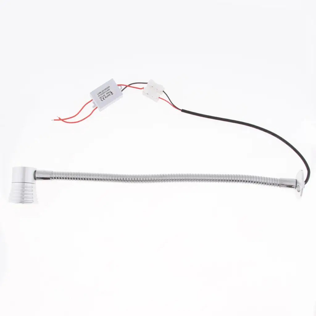 2W LED Bedside Desk Lamp Adjustable Gooseneck Reading Light Rust Resistant Lighting for Boat RV  - Automotive LED Light