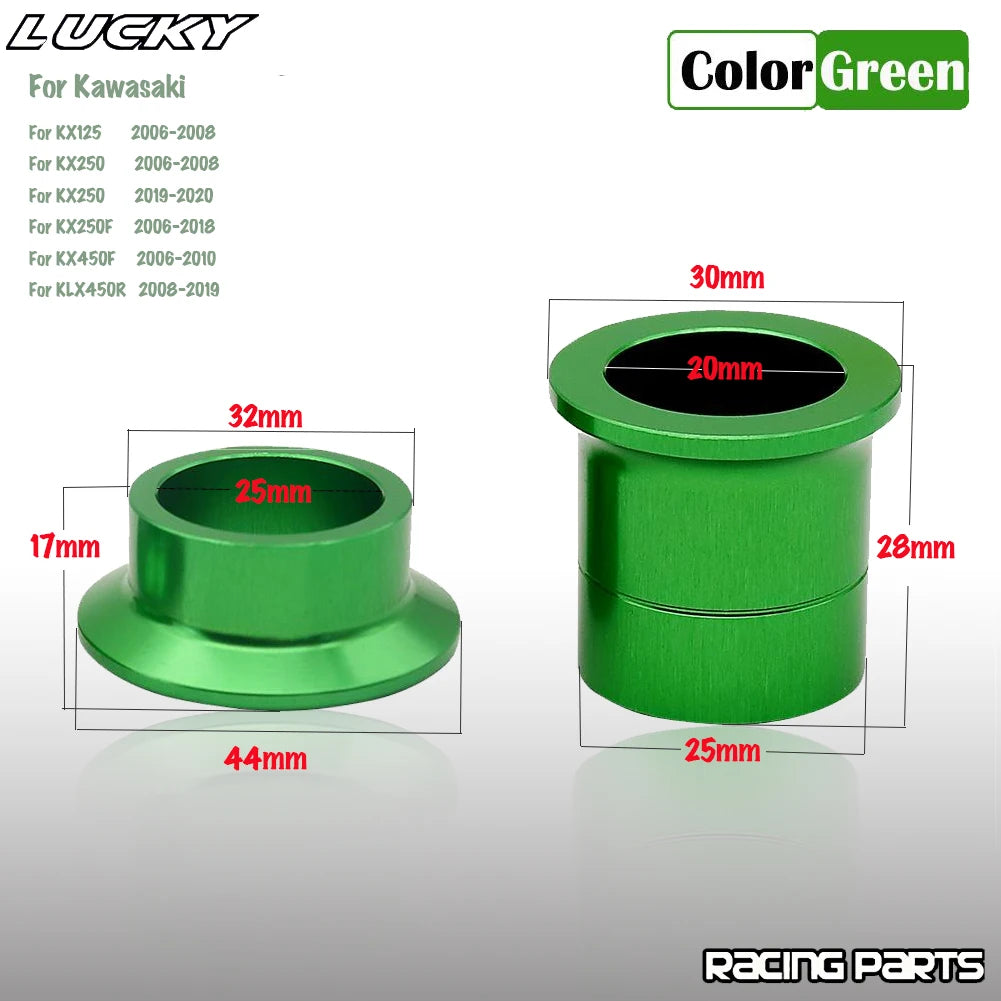 Motocycle Front Rear Wheel Hub Spacer Kit For Kawasaki KX125 KX250 KX250F KX450F KLX450R KX 125  - Automotive LED Light