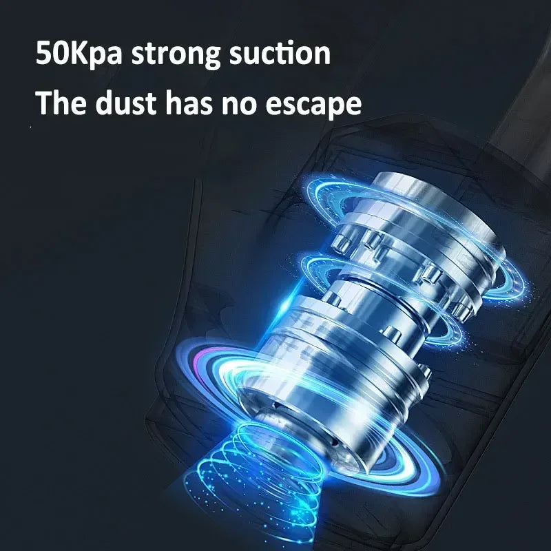 Car Vacuum Cleaner 2 in 1 60000PA Wireless Cleaner Handheld Chargeable Compressed Air Duster Vac - Automotive LED Light