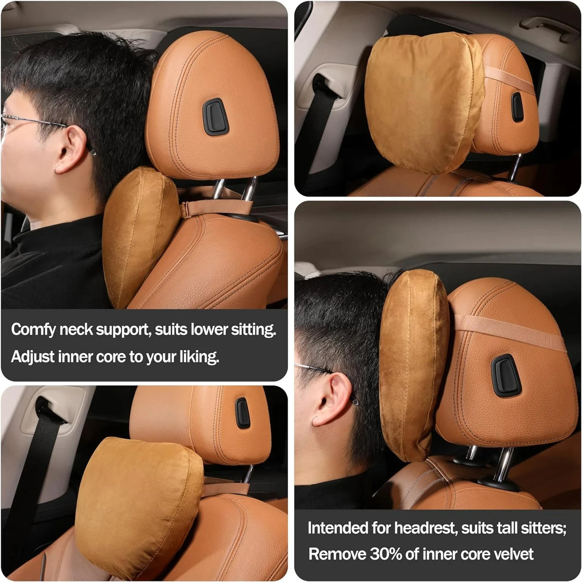 Automatic Memory Cotton Protective Pad for Car Seat Headrests, Suitable for Head Support of Gami - Automotive LED Light