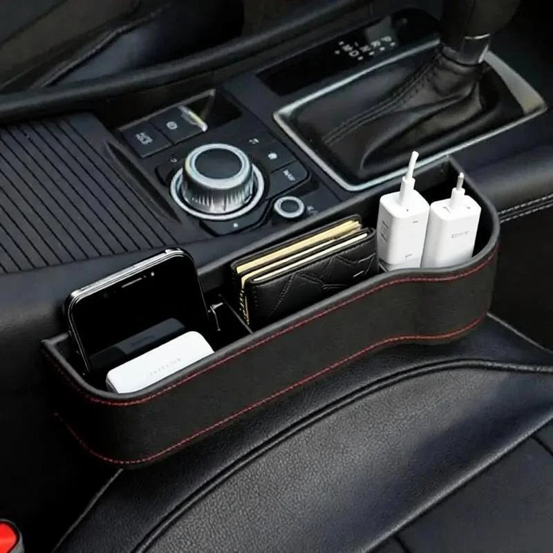 Universal Car Seat Organizer Card Phone Key Holder Pocket Car Seat Crevice Storage Box Seat Gap  - Automotive LED Light