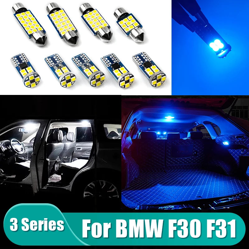 For BMW 3 Series F30 F31 10pcs Car LED Bulbs Interior Dome Reading Lamp Glove Bo for BMW F31 F30 - Automotive LED Light
