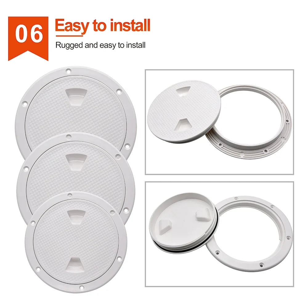 ABS Plastic Round Non-Slip Inspection Hatches with Detachable Cover Marine Screw Out Access Hatc - Automotive LED Light