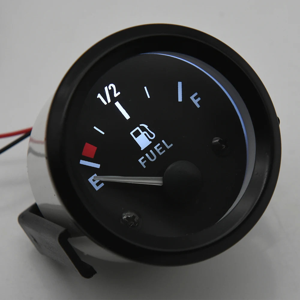 2'' 52mm Universal Fuel Gauge with Fuel level Float Sensor 240-33 ohms Auto Oil Water Tank Level - Automotive LED Light