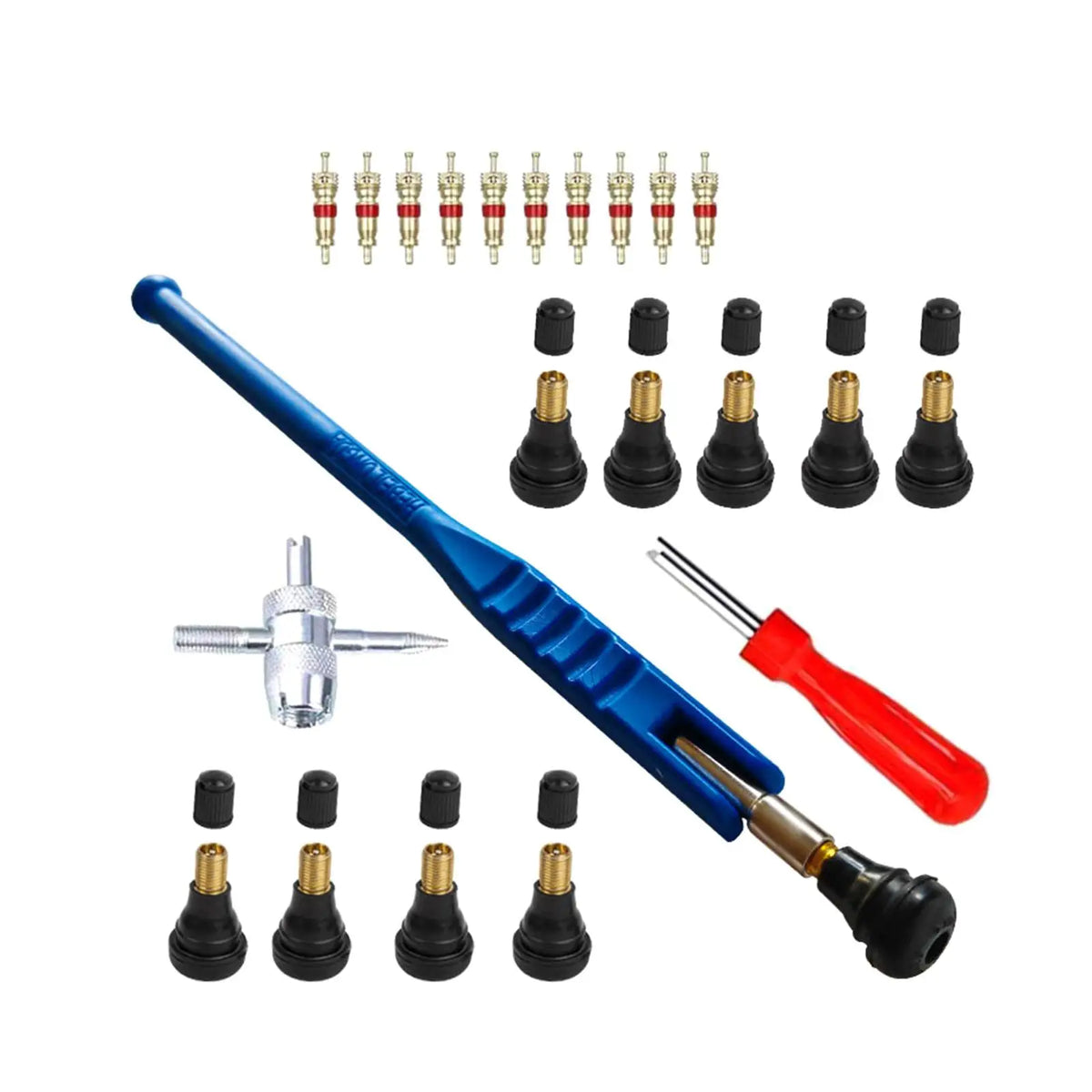 23Pcs TR412 Car Accessories Multifunctional Tire Repair Install Tool Tyre Valve Removal Tool for - Automotive LED Light