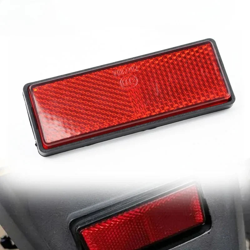 Motorcycle Reflective Plate Scooter Quad Rectangle Reflective Plate Warning Reflector for Univer - Automotive LED Light