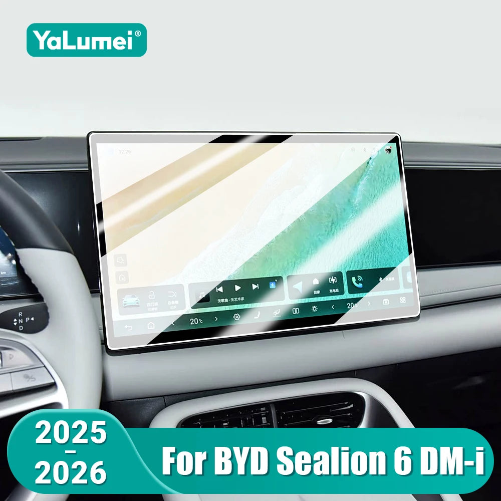 For BYD Sealion 6 DM-i 2025 2026 Car Tempered Glass Protector Film GPS Navigation Dashboard Disp - Automotive LED Light