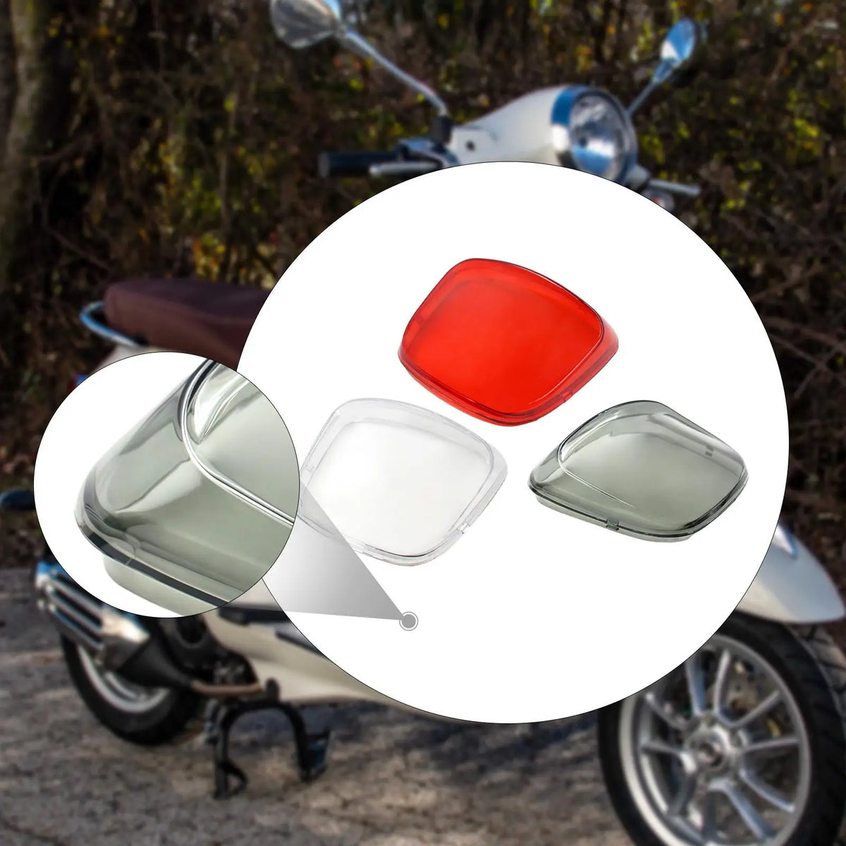 Rear Tail Light Lense Cover Accessories Protector Motorcycle Brake Taillight Cover for Vespa 201 - LED Motorcycle Light