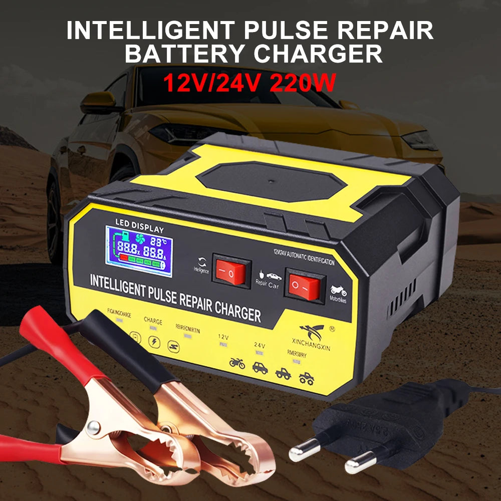 220W Car Battery Chargers 12V 24V 8A Automatic Switch Storage Cell Charging Device Intelligent P - Automotive LED Light