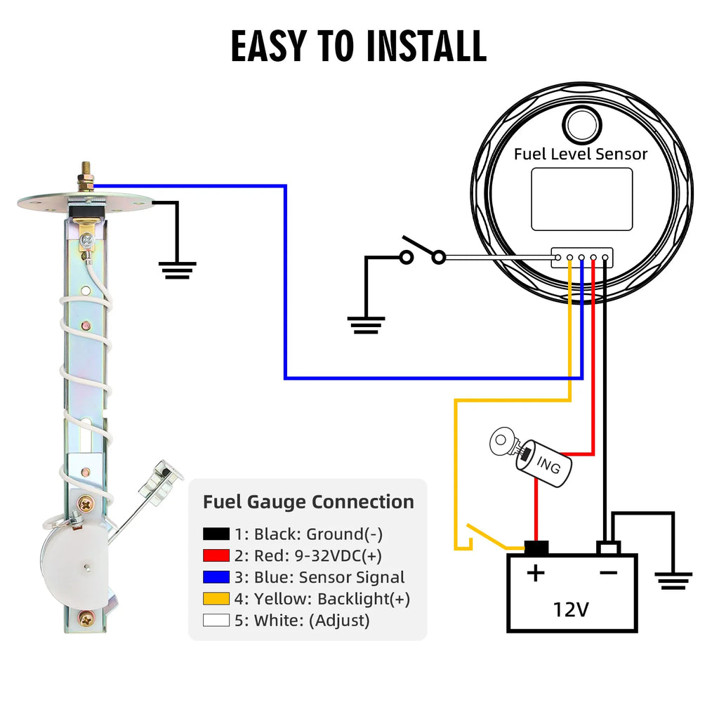 Universal Fuel Float Sensor 0~90ohm Fuel Level Oil Tank Sending Unit Indicator for Car Fuel Mete - Automotive LED Light