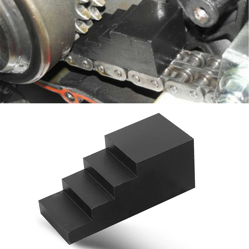 Universal Motorcycle Black Aluminium Primary Drive Locking Wedge Tool With Step Gear Lock Hub Nu - Automotive LED Light