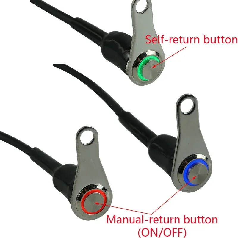 Stainless Steel LED Motorcycle Switch ON-OFF Handlebar Adjustable Mount Waterproof DC12V Headlig - LED Motorcycle Light