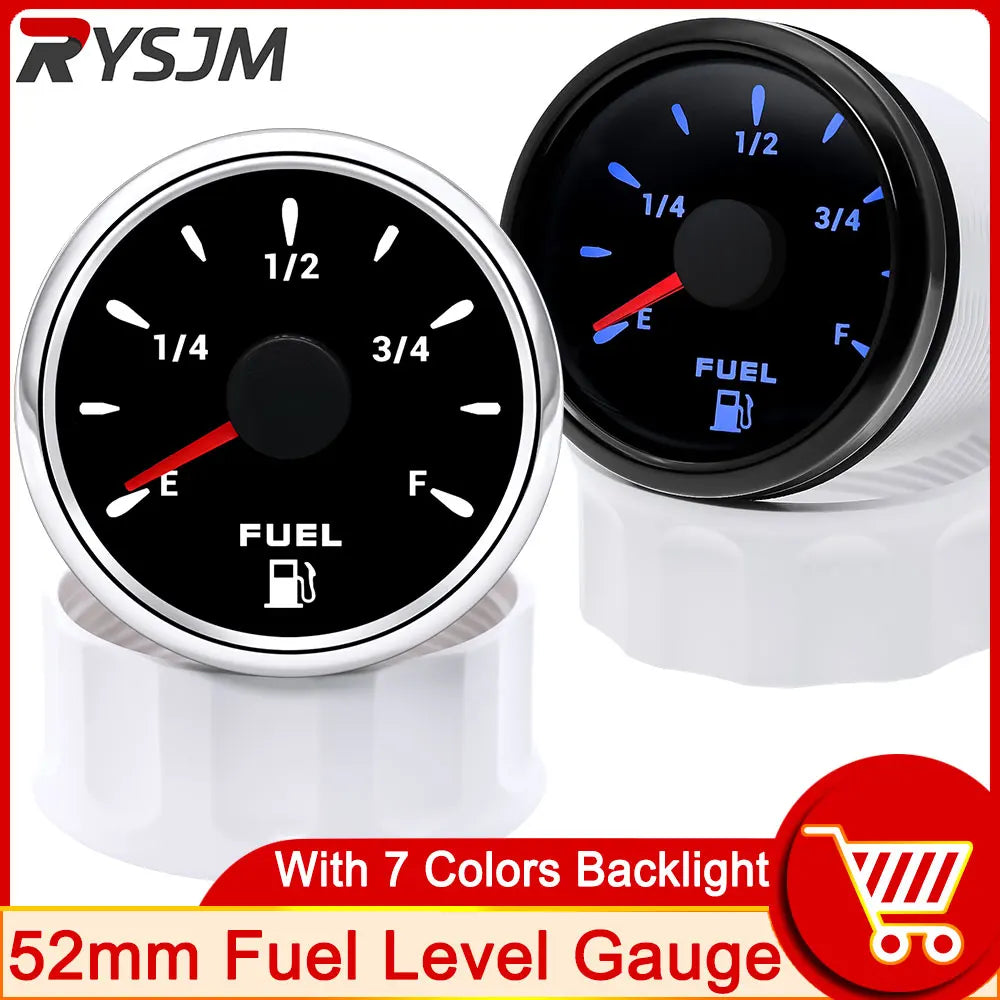 AD 52mm Fuel Level Gauge 7 Color LED signal 0~190 240-33ohm fuel level pointer Oil Tank Level In - Automotive LED Light