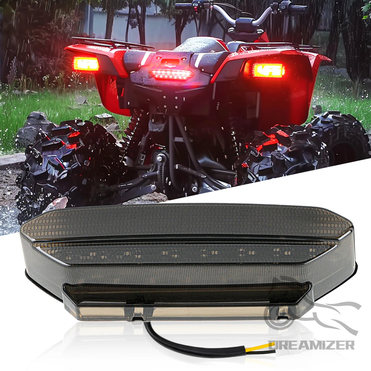 12V Motorcycle LED Rear Taillight Running Brake Tail Lights For Yamaha YFZ 450 YFZ450 2006 2007  - LED Motorcycle Light