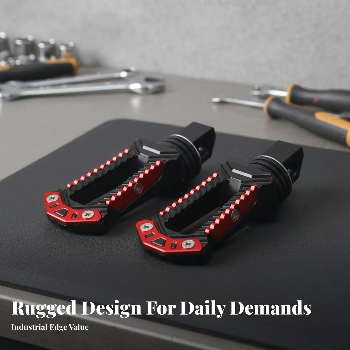 2 Pieces CNC Aluminum Footpeg Lightweight Motorcycle Footpeg Anti-Slip Surface - Automotive LED Light