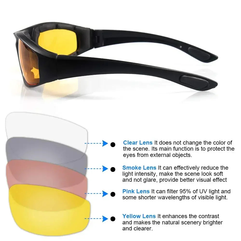 Universal Motorcycle Goggles Bicycle Motorcycle Windproof Goggles Men Women Sunglasses Anti-Fog  - Automotive LED Light