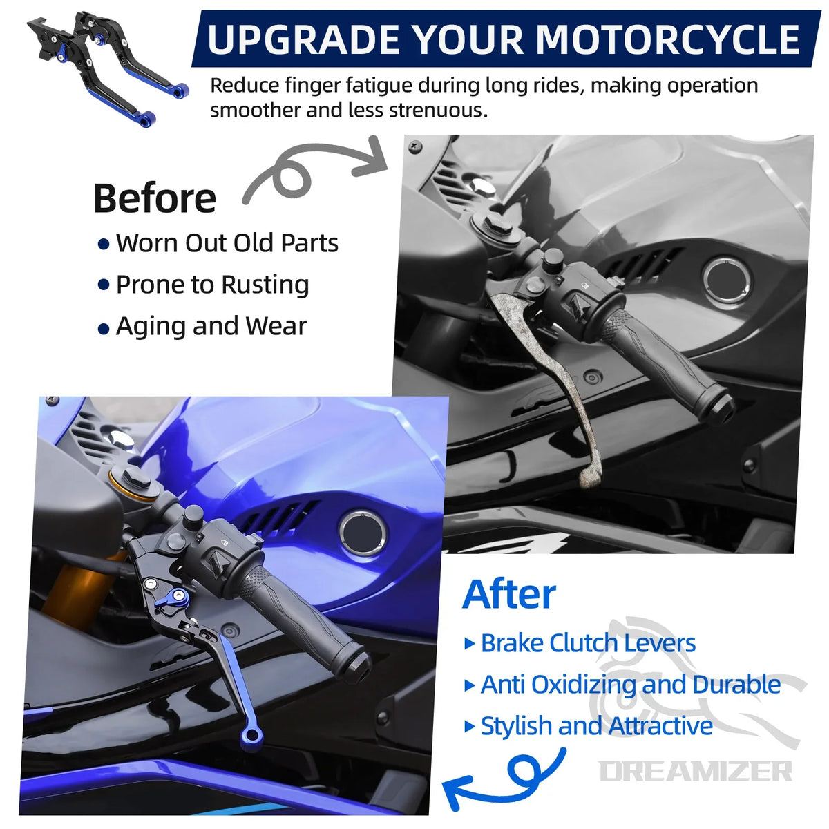 Motorcycle CNC Adjustable Folding Extendable Brake Clutch Levers Handle For Yamaha MT-07 FZ-07 2 - Automotive LED Light