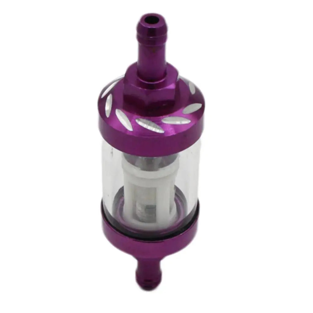 Gas Fuel Filter Replacement Aluminum Glass Inline Purifier 8mm for Motorcycle Scooter ATV Dirt B - Automotive LED Light