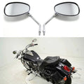 10MM Chrome Rearview Mirrors Motorcycle Motocross Scooter E-bike Racing Motorbike Side Mirror Re - Automotive LED Light