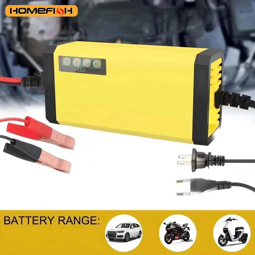 Car Battery Charger 12V 2A 220V Power Puls Repair Charger Wet Dry Lead Acid Battery LED Display  - Automotive LED Light