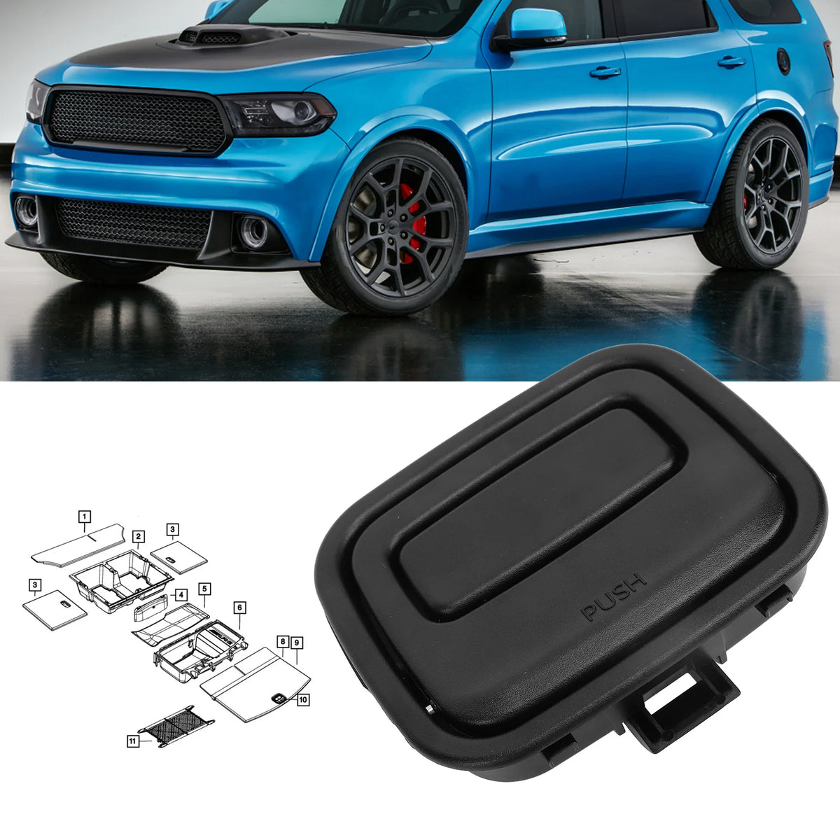 Car Cargo Latch Release Handle Reliable Performance Long Durability 6BE97DX9AB for Grand Cheroke - Automotive LED Light