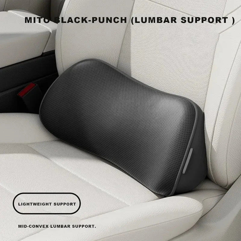 Lumbar Support Car Seat Pillow Memory Foam Breathable Back Protector for Office Chairs and Car I - Automotive LED Light